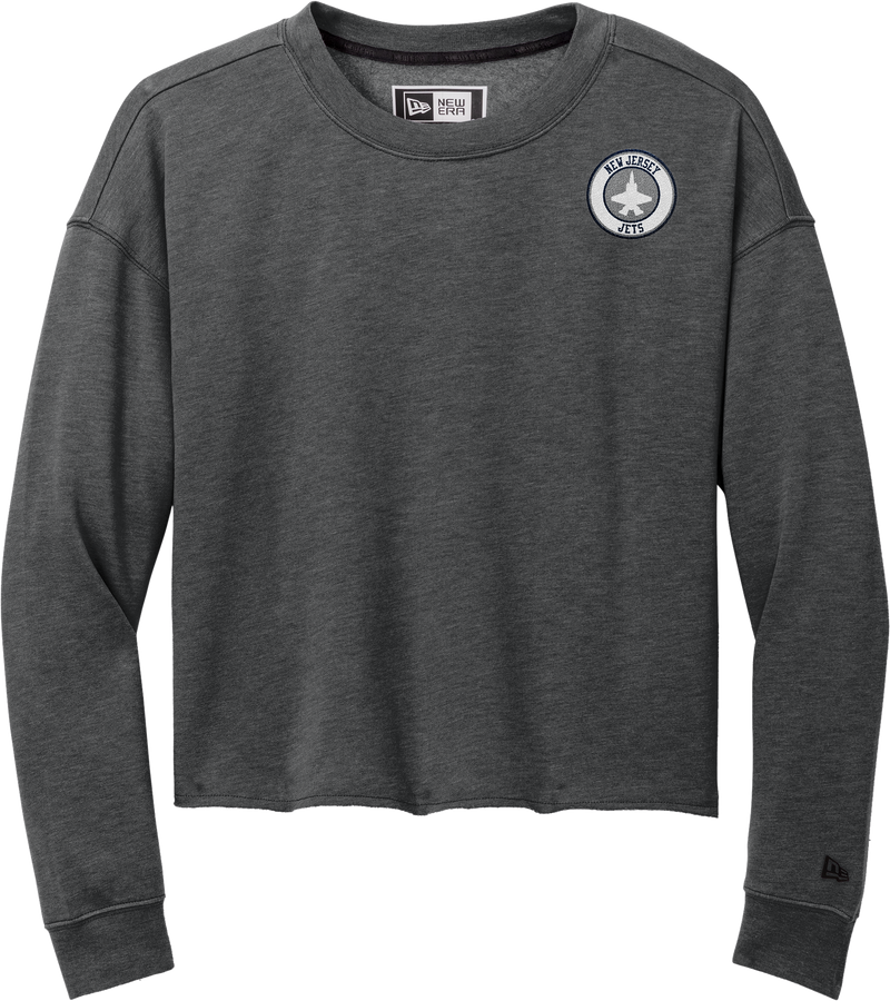 NJ Jets New Era Ladies Tri-Blend Fleece Crop Crew