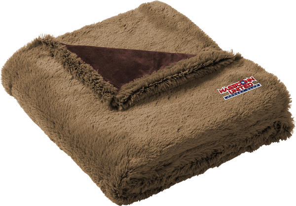 Mass Conn United Faux Fur Blanket