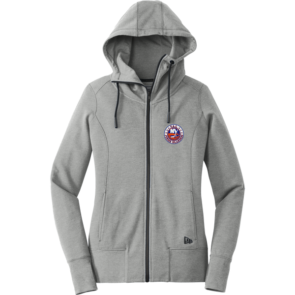 PAL Jr. Islanders New Era Ladies Tri-Blend Fleece Full-Zip Hoodie