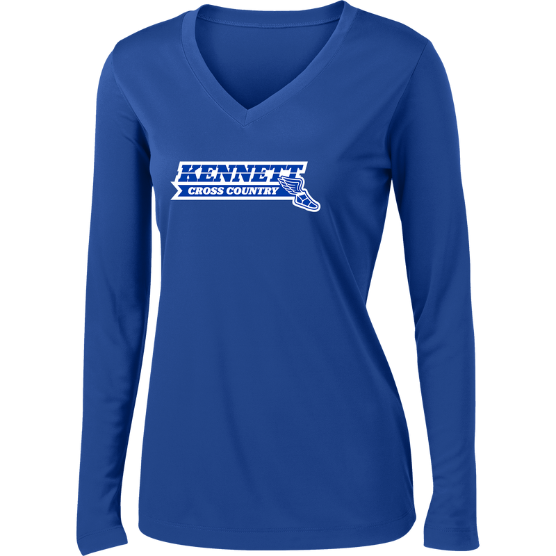 Kennett Track Ladies Long Sleeve PosiCharge Competitor V-Neck Tee