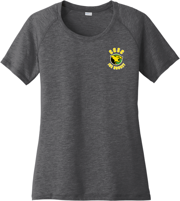 Chester County Ladies PosiCharge Tri-Blend Wicking Scoop Neck Raglan Tee