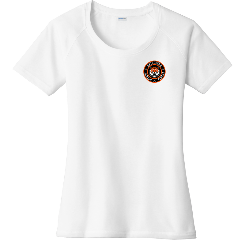 Princeton Jr. Tigers Ladies PosiCharge Tri-Blend Wicking Scoop Neck Raglan Tee