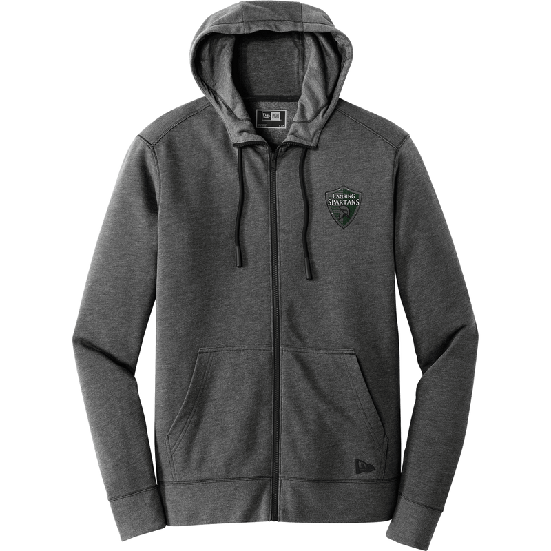 Lansing Spartans New Era Tri-Blend Fleece Full-Zip Hoodie