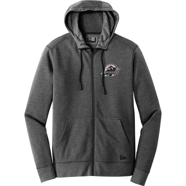 Allegheny Badgers New Era Tri-Blend Fleece Full-Zip Hoodie