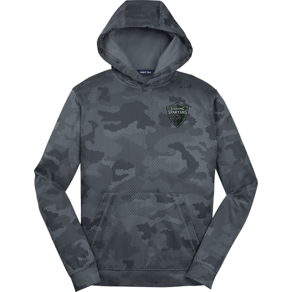 Lansing Spartans Youth Sport-Wick CamoHex Fleece Hooded Pullover